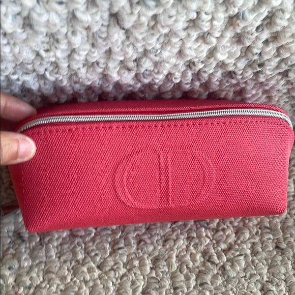 Dior Handbags - Dior Red Pencil Cosmetic Bag Red Canvas with Silver Zipper
